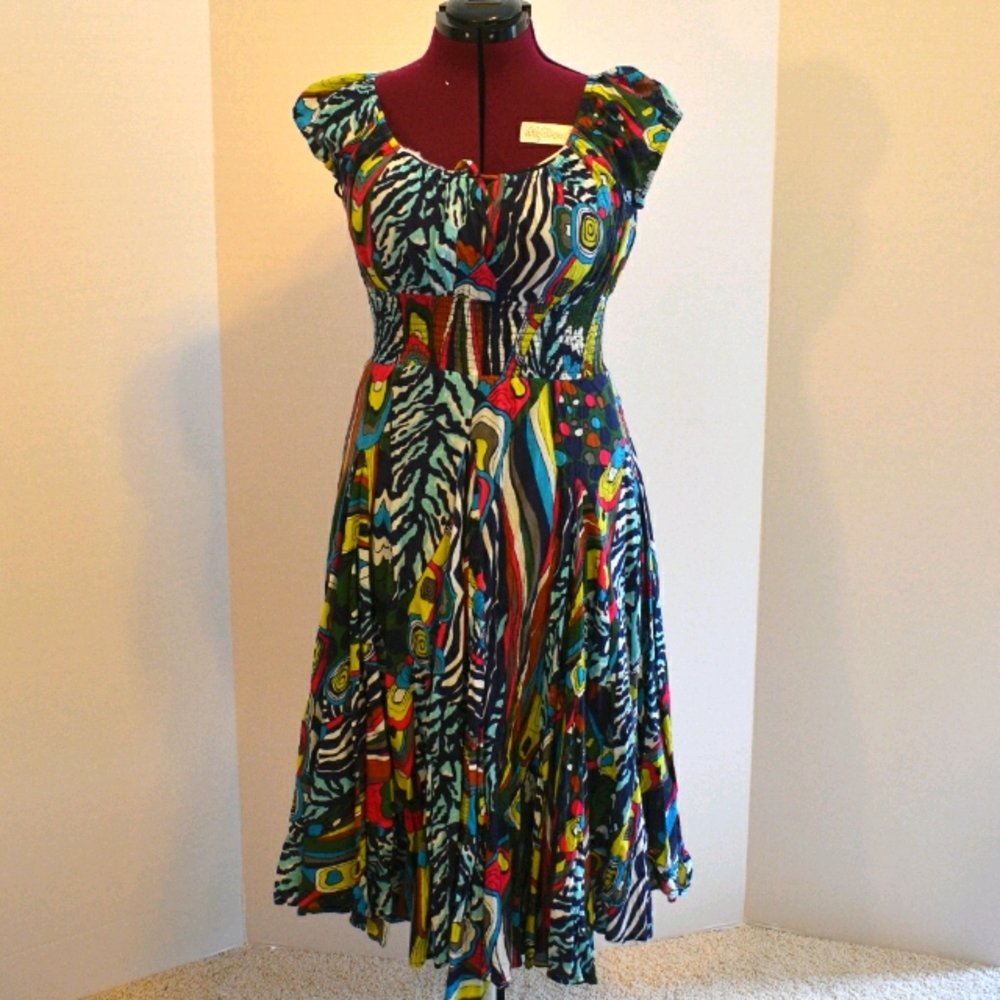 Chelsea & Theodore colorful peasant dress
